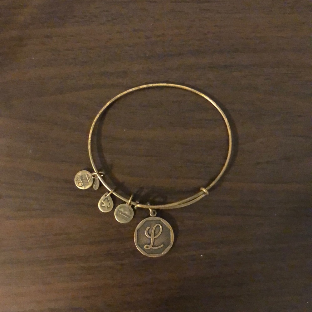 Alex and Ani rustic gold L bracelet